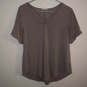Purple/Gray Tee With Cross Straps